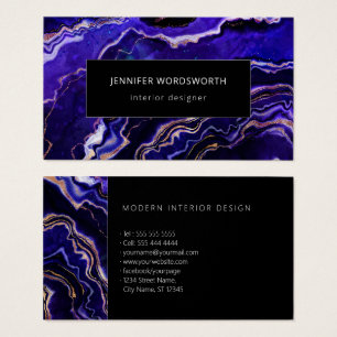 Aquarell Agate Moderne Berufliche Lila Geode