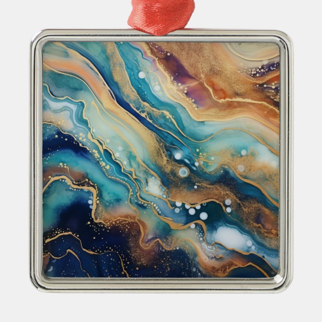 Aquarell Agate Weihnachtsschmuck (Vorne)