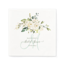 Aquarell Alabaster Rose Eukalyptus Brautdusche