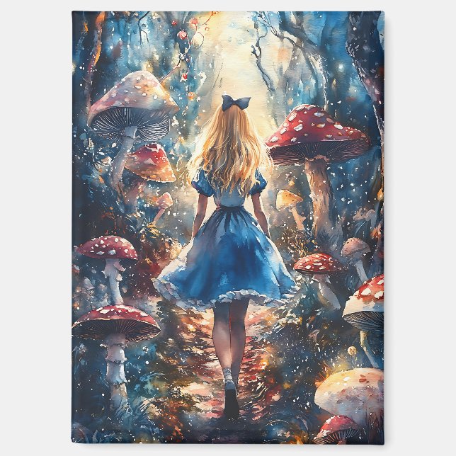 Aquarell Alice im Wunderland Magnet (Vorderseite)