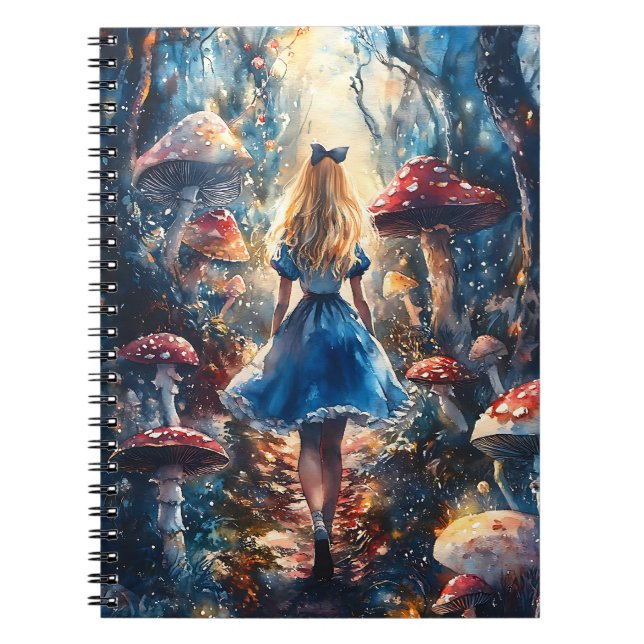 Aquarell Alice im Wunderland Notizblock (Vorderseite)