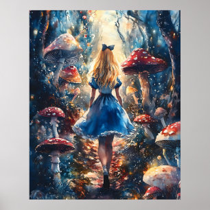 Aquarell Alice im Wunderland Poster