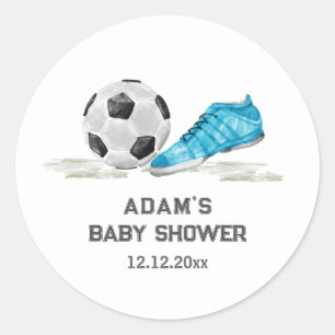 Aquarell-All-Star-Fußball-Sport-Junge-Baby-Party Runder Aufkleber