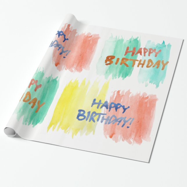 Aquarell-alles- Gute zum GeburtstagPackpapier Geschenkpapier (Ungerollt)
