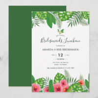 Aquarell Aloha Luau Hochzeit Brautjungfern Luncheo