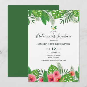 Aquarell Aloha Luau Hochzeit Brautjungfern Luncheo Einladung