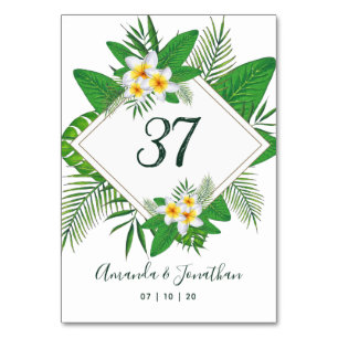 Aquarell Aloha Strandhochzeit Tischnummer