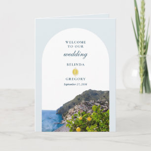 Aquarell Amalfi-Küste Arch Italien Zitronen Hochze Programm