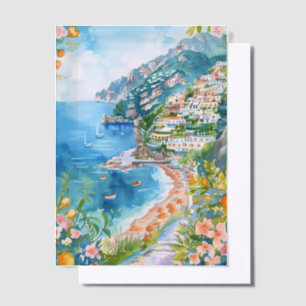 Aquarell Amalfi-Küste Mittelmeer Italienisch