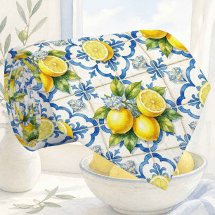 Aquarell Amalfi Zitrone Mediterranean Diamanten Krawatte