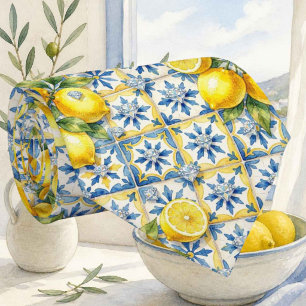 Aquarell Amalfi Zitrone Mittelmeer Diamanten Krawatte