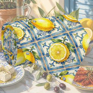 Aquarell Amalfi Zitrone Mittelmeer Diamanten Krawatte