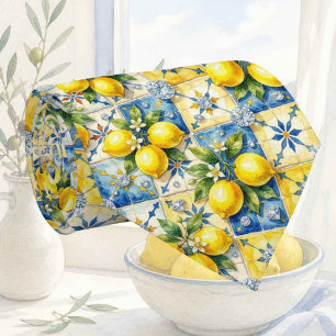 Aquarell Amalfi Zitrone Mittelmeer Diamanten Krawatte