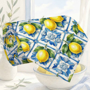 Aquarell Amalfi Zitrone Mittelmeer Diamanten Krawatte