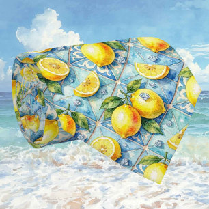 Aquarell Amalfi Zitrone Mittelmeer Diamanten Krawatte