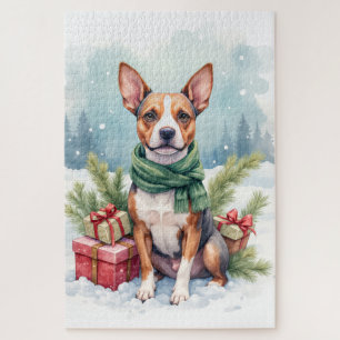 Aquarell American Staffordshire Terrier Rustikal Puzzle
