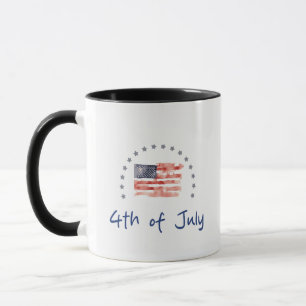 Aquarell-Amerikanische Flagge mit verblassten blau Tasse