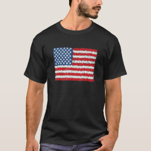 Aquarell-Amerikanische-Flagge-USA-Amerika-US-patri T-Shirt
