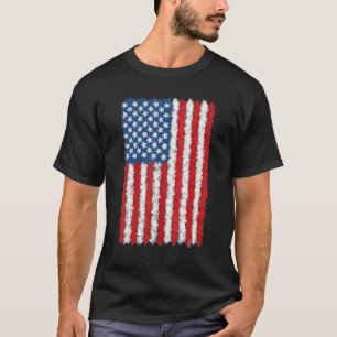 Aquarell-Amerikanische-Flagge-USA-Amerika-US-patri T-Shirt