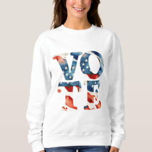 Aquarell-amerikanische Flagge Wahl Wähler Wahlrech Sweatshirt