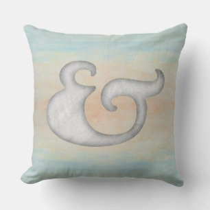 Aquarell #Ampersand #Nautisch   Weiß & Ozean Kissen