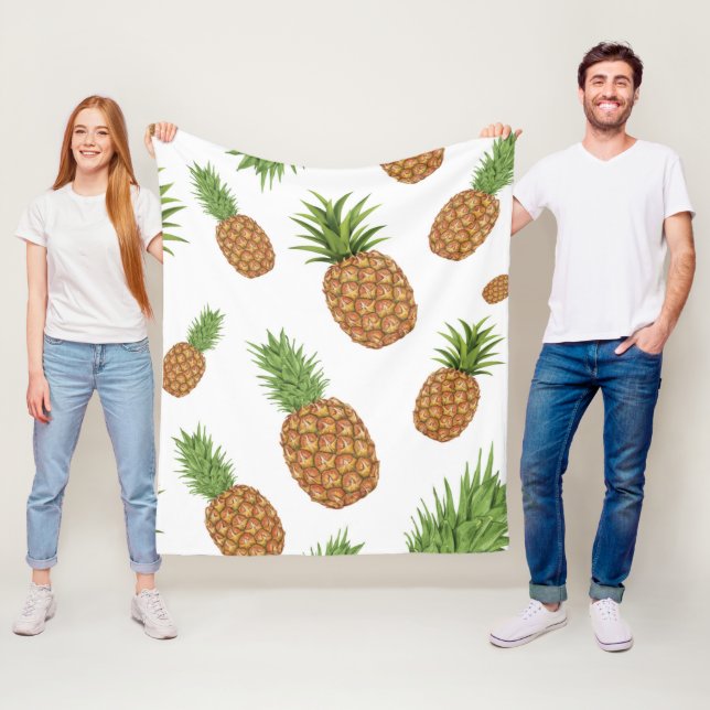 Aquarell-Ananas-Muster 1 Fleecedecke (Beispiel)