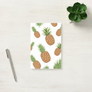 Aquarell-Ananas-Muster 1 Post-it Klebezettel