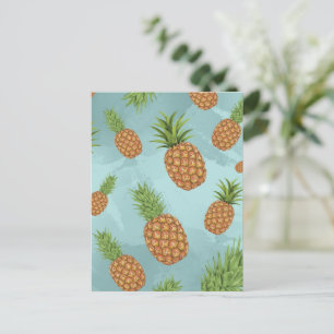 Aquarell-Ananas-Muster 2 Feiertagspostkarte