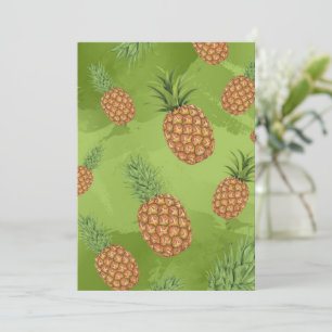 Aquarell-Ananas-Muster 4 Dankeskarte