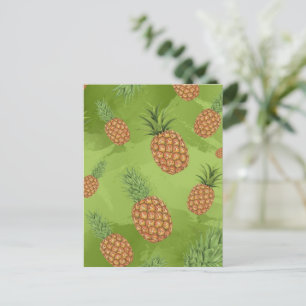 Aquarell-Ananas-Muster 4 Feiertagspostkarte