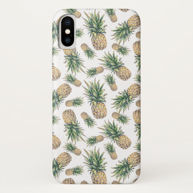 Aquarell-Ananas-Muster Case-Mate iPhone Hülle (Rückseite)