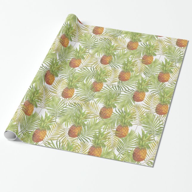 Aquarell-Ananas-Muster Geschenkpapier (Ungerollt)