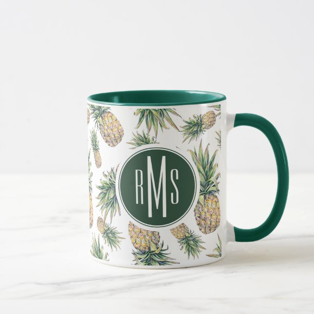 Aquarell-Ananas-Muster Tasse (Rechts)