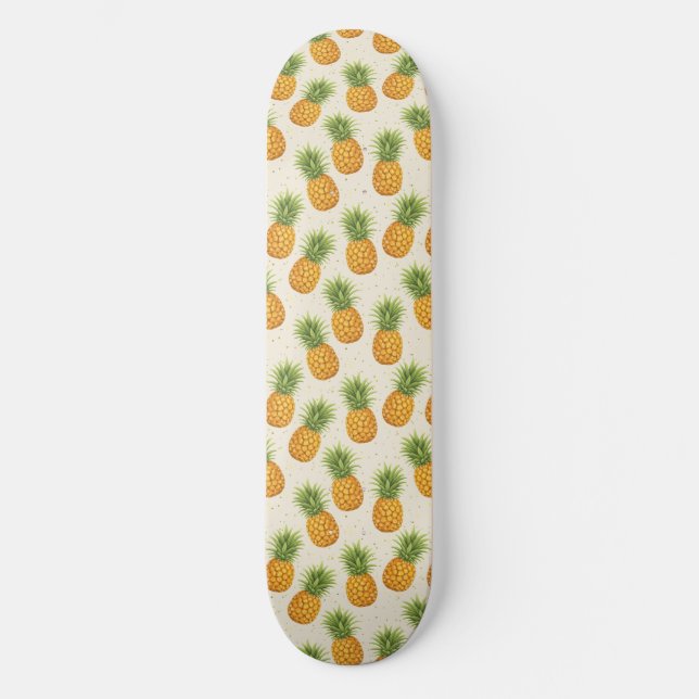 Aquarell-Ananas Skateboard (Vorderseite)