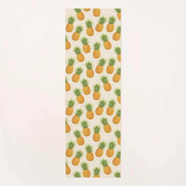 Aquarell-Ananas Yogamatte (Vorderseite)