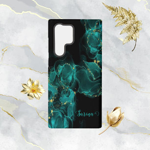 Aquarell Anastasia Schwarz und Grün Samsung Galaxy Hülle