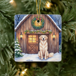 Aquarell Anatolischer Hirtenhund Rustikale Scheune Keramikornament