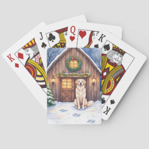 Aquarell Anatolischer Hirtenhund Rustikale Scheune Spielkarten