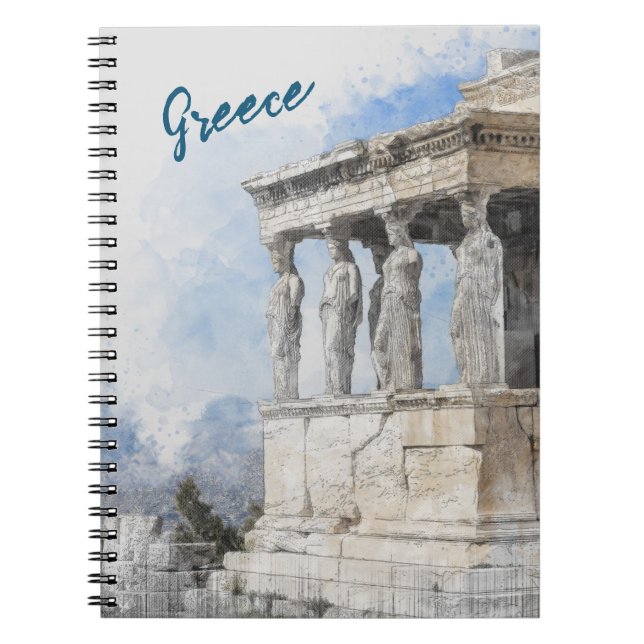Aquarell Ancient Athens Ruins Notebook - Griechenl Notizblock (Vorderseite)