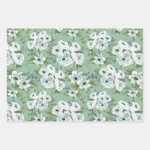 Aquarell-Anemone-Geschenkpapier-Set aus 3