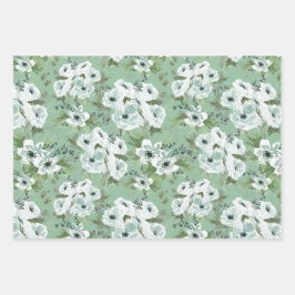 Aquarell-Anemone-Geschenkpapier-Set aus 3 Geschenkpapier Set