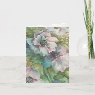 Aquarell-Anemonen Blumen zum an Dich denken Dankeskarte