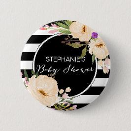 Aquarell-Anemonen-Blüten-Babyparty-Knopf Button
