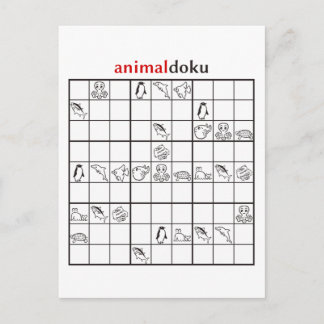 Aquarell animaldoku postkarte