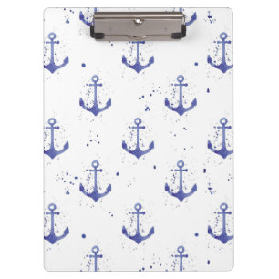 Aquarell-Anker-Muster 2 Klemmbrett