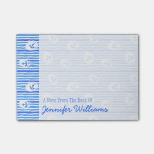 Aquarell-Anker-Muster   addieren Ihren Namen Post-it Klebezettel