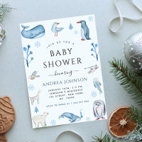 Aquarell Antarktische Tiere Winter Baby Dusche