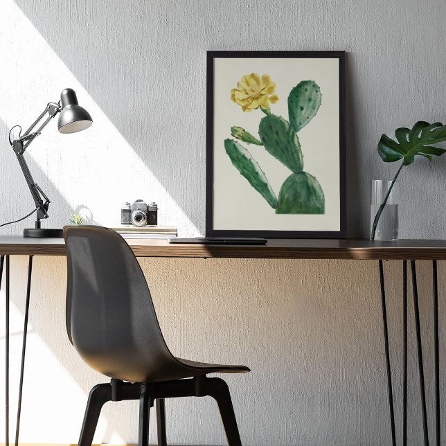 Aquarell Antikes Botanisches Kaktus Druckposter Poster (Watercolor Antique Botanical Cactus Print Poster)