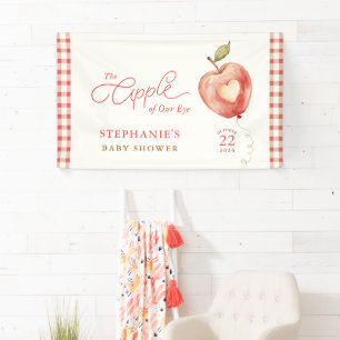 Aquarell-Apfel-Herz-Baby-Shower- Banner