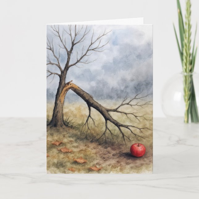 Aquarell Apfelbaum mit Bruch  Karte (Vorderseite)